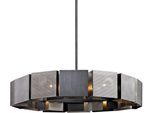 Casa Padrino Lampadario Grafite/Argento Ø 92,1 X H. 18,4 Cm - Collezione Luxury