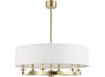 Casa Padrino Lampada A Sospensione In Ottone Antico Colorato/Bianco Ø 78 X H. 30,5 Cm - Collezione Luxury