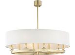 Casa Padrino Lampada A Sospensione In Ottone Antico Colorato / Bianco Ø 99,7 X H. 29,9 Cm - Collezione Luxury