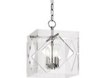 Casa Padrino Lampada A Sospensione In Argento 30,5 X 30,5 X H. 40,7 Cm - Lampada A Sospensione A Forma Di Cubo