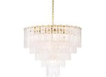 Casa Padrino Lampadario Oro Ø 85 X H. 73 Cm - Lampadario Per Hotel E Ristoranti Con Vetro Satinato