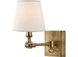 Casa Padrino Lampada Da Parete Ottone Antico / Bianco 15,2 X 24,1 X H. 25,4 Cm - Lampada Da Parete Con Braccio Orientabile