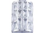 Casa Padrino Lampada Da Parete Argento 14,7 X 10 X H. 21,2 Cm - Elegante Lampada Da Parete Con Vetro Di Cristallo