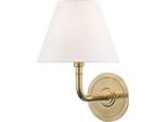 Casa Padrino Lampada Da Parete In Ottone Antico / Bianco 20,3 X 24,1 X H. 28,6 Cm - Lampada Da Parete Per Hotel E Ristoranti