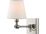 Casa Padrino Lampada Da Parete Argento / Bianco 15,2 X 24,1 X H. 25,4 Cm - Lampada Da Parete Con Braccio Orientabile