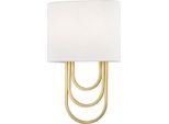 Casa Padrino Lampada Da Parete In Ottone Antico / Bianco 20,3 X 9,5 X H. 34,3 Cm - Lampada Da Parete Di Design Con Paralume