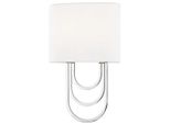 Casa Padrino Lampada Da Parete Argento / Bianco 20,3 X 9,5 X H. 34,3 Cm - Lampada Da Parete Di Design Con Paralume
