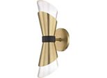 Casa Padrino Doppia Applique A Led In Ottone Antico/Nero 12,1 X 14,6 X H. 38,1 Cm - Collezione Luxury