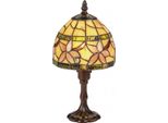 Casa Padrino Lampada Da Tavolo Tiffany Marrone / Multicolore Ø 15 X H. 30 Cm - Lampada Sgabello