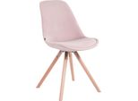 Clp Sedia Visitatore Toulouse Rotonda In Velluto Con Cuscino Di Seduta E Gambe Rotonde In Legno, Crema Naturale