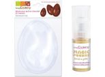 Stampo Per Uovo Di Cioccolato + Polvere Alimentare Dorata