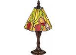 Casa Padrino Lampada Da Tavolo / Sgabello Tiffany Rose Multicolore Ø 15 X H. 30 Cm - Qualità