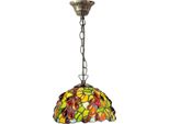 Casa Padrino Lampada A Sospensione Tiffany Multicolore Ø 20 X H. 78 Cm - Lampada A Sospensione Realizzata A Mano In 204 Parti