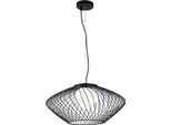 Casa Padrino Lampada A Sospensione Nero / Bianco Ø 52 X H. 24 Cm - Lampada A Sospensione In Metallo Regolabile In Altezza Con Paralume In Vetro