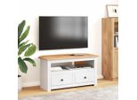 Mobile Tv Angolare Bianco 93 X 49 X 49 Cm In Legno Massiccio Di Pino Panama