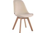Clp Borneo V2 Sedia Visitatore In Velluto Con Imbottitura, Crema Naturale