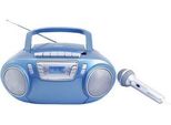 Soundmaster SCD5800BL Radio A Cassette Cd Portatile Con Microfono, Usb, Riproduzione MP3 Ed Effetti Luminosi