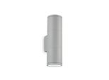 Applique Moderna Gun Alluminio Grigio 2 Luci Gu10