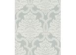 Casa Padrino Carta Da Parati Tessile Barocca Grigio Argento / Bianco 10,05 X 0,53 M - Carta Da Parati Barocca - Accessori DéCo
