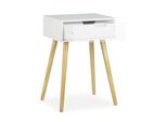 Comodino Relaxdays Bianco Con Cassetto