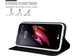 Cadorabo Custodia Per Cellulare Per Lg X Screen Custodia Protettiva In Nero Cover Etui Book Case Booklet