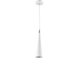 Casa Padrino Lampada A Sospensione Bianco / Argento Ø 10 X H. 158 Cm - Lampada A Sospensione Rotonda In Metallo