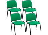 Clp Set Di 4 Sedie Per Visitatori Ken In Tessuto Impilabili E Dal Design Moderno, Verde