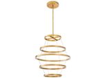 Casa Padrino Lampadario A Led Color Ottone Antico Ø 80 X H. 80 Cm - Lampadario Moderno Rotondo - Luxury Collection