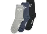 Hummel Sutton 3-Pack Sock - Nero/Grigio Melange/Blu Notti, GrößE:29-32
