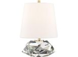 Casa Padrino Lampada Da Tavolo In Ottone Antico/Bianco Ø 24 X H. 35 Cm - Elegante Lampada Da Tavolo Con Paralume Rotondo In Lino - Qualità Lussuosa