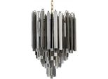 Casa Padrino Lampadario Art DéCo Grigio / Ottone Ø 42 X H. 61,5 Cm - Lampadario Per Hotel E Ristoranti