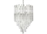 Casa Padrino Lampadario Art Deco Argento Ø 42 X H. 61,5 Cm - Lampadario Per Hotel E Ristoranti