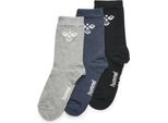 Hummel Sutton 3-Pack Sock - Nero/Grigio Melange/Blu Notti, GrößE:25-28