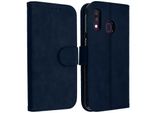 Avizar, Flip Cover Portafoglio, Custodia In Pelle Finta Per Samsung Galaxy A40, Blu Scuro