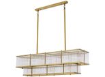 Casa Padrino Lampadario In Ottone Anticato 120 X 32,5 X H. 34 Cm - Lampadario Rettangolare - Qualità Eccellente