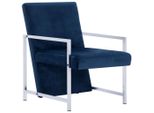Vidaxl Poltrona Con Piedi Cromati Velluto Blu