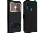 Avizar, Huawei P Smart Z/Y9 Prime 2019, Honor 9X Flip Cover Doppia Finestra, Nero