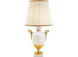 Casa Padrino Lampada Da Tavolo Barocca Bianco / Oro / Avorio Ø 45 X H. 91 Cm - Lampada Barocca In Ceramica