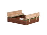 Axi Ella Sabbiera In Legno Con Panche E Coperchio | Sabbiera / Sandbox Per Bambini In Marrone E Verde | 100 X 95 X 20 Cm