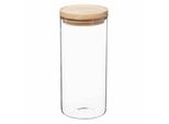 5Five Simply Smart Einmachglas Hermet, Vorratsglas, Glas, Gummibaumholz, Transparent, 1.3 L, 135028