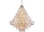 Casa Padrino Lampadario Argento / Vetro Trasparente Ø 80 X H. 95 Cm - Lampadario Per Hotel E Ristoranti - Qualità Lusso