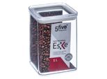 5Five Simply Smart Stapelbare Vorratsdose Eske, Ps-Kunststoff, Silikon, Transparent, 1 L, 152041