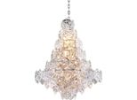 Casa Padrino Lampadario Argento / Vetro Trasparente Ø 60 X H. 76 Cm - Lampadario Per Hotel E Ristoranti - Qualità Lusso