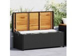 Panca Con Vano Portaoggetti 120 Cm In Poly Rattan Nero