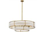 Casa Padrino Lampadario In Ottone Anticato Ø 90 X H. 27 Cm - Lampadario Rotondo - Qualità Lusso