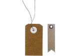 Etichette Kraft Con Filo - 5,5 X 3 Cm + 20 Etichette Kraft Con Gagliardetto