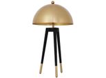 Casa Padrino Lampada Da Tavolo Oro/Nero Ø 38,5 X H. 69 Cm - Lampada Da Tavolo Moderna A Treppiede Con Paralume Rotondo In Metallo