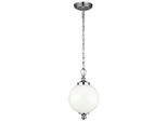 Lampada A Sospensione A Sfera Piccola In Nichel Lucido Bianco Parkman Feiss