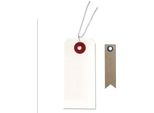 Etichette Bianche Con Filo Metallico X 40 + 20 Etichette Kraft A Gagliardetto