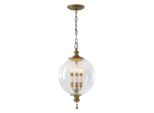 Argento Lampada A Sospensione A Sfera In Vetro 3Xe14 40W Feiss
